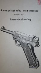 Lahti Pistole Mod. M / 40 in 9 mm Para Reserve- TeileKatalog als Kopie.