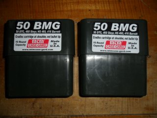 2 Stück Patronenboxen von MTM für Kaliber .50 BMG