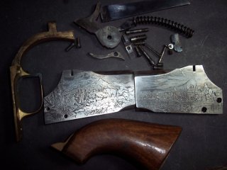 Konvolut Teile Tingle Pistole .44 (Colt Winchester High Wall Trapdoor Walther Mauser) Dachbodenfund