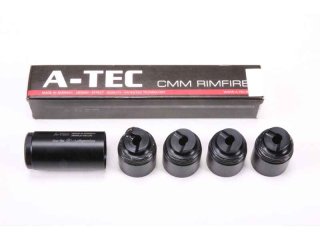 @ TOP Modularer Hochleistungs "F" Schalldämpfer A-TEC Luftgewehr 1/2"-20 UNF Vollmetall Kal 4,5- 5,5
