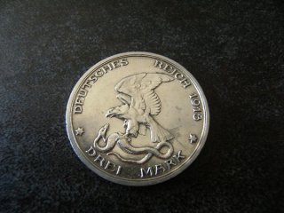 Silbermünze Deutsches Reich 3 Mark Adler u. Schlange