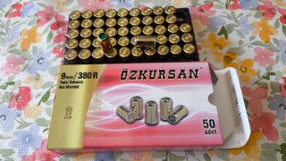 ÖZKURSAN Knallpatronen 9mm RK , 9x18 380R PLATZPATRONEN ,1 Packung / 50 Stück für REVOLVER