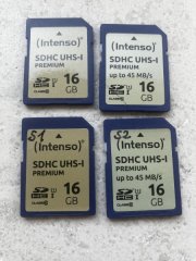 4 Stück SD-Karte SDHC Intenso 16GB