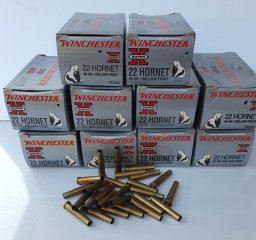 -500- Hülsen Kaliber .22Hornet, Fabrikat Winchester