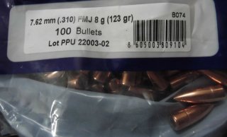 Geschosse PPU .30 123gr VMJ