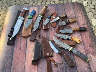 Messer 10 stück Damaszener Stahl Taschenmesser Jagd Knife Damascus Hunting