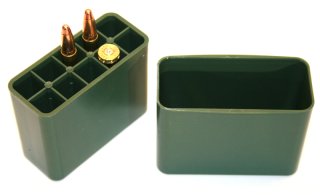 MEGALINE 10er Munitionsbox AmmoBox Patronenbox Grün für große Kaliber "JÄGERBOX" 2 x 80x34x63mm NEU