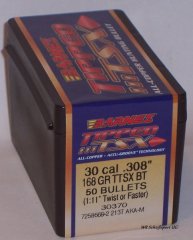 50St. BARNES .30(.308) - 168 - TTSX(Tipped Triple Shock X-Bullet) - #30370 - Versand ab 6,40€