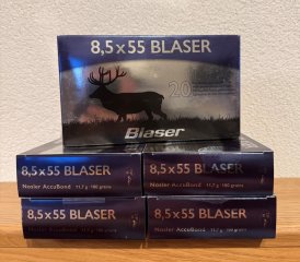 Blaser 8,5x55 Nosler AccuBond 11,7g 180 grains 100 Schuss