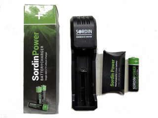 Sordin Batterie-Ladestation + Sordin wiederaufladbare Batterie 14500 - Li-ion Akku-Pack (3,7 V)