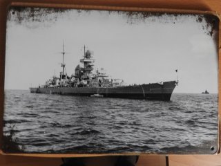 Blech-Erinnerungsschild an Schlachtschiff Bismarck