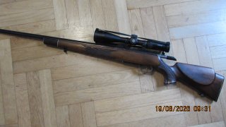 Krico 600 Jagdmatch, Kal. .222Rem, ZF Hawke 4-12x40 AO 10x1/2 MilDot, Blau/Rot beleuchtet