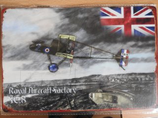 Deko-Werbeschild der Royal Aircraft Factory für die FE.8