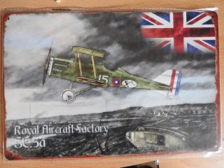 Blech-Werbe-Dekoschild der Royal Aircraft Factory für die SE.5a