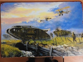 Blech-Dekoschild, WK !, brittische Tanks