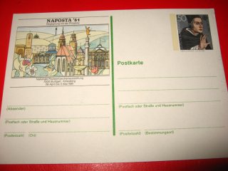 Postkarte Noposta 1981 Stuttgard Killesberg Postfrisch.