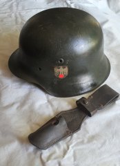 K98 Leder-Koppelschuh + deutscher M42 Stahlhelm