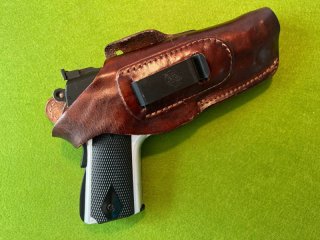 FRONTLINE SELTENES GÜRTEL/INNENBUND HOLSTER COLT 1911 BERETTA 90 SERIE AUCH GLOCK BAUÄHNLICHE/SSW