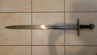 Normannen-Schwert / Wikingerschwert mit Lederscheide – stumpf