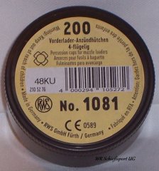 200St. RWS Vorderlader-Zündhütchen - 4-flügelig - No.1081 - #2105276