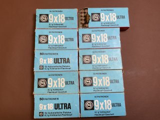 Munition GECO 9x18 ULTRA 6,1g Vollmantel-Flachkopf 500St.