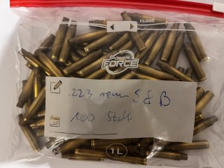 100 Hülsen .223 rem von S&B sortenrein gebraucht, unbehandelt