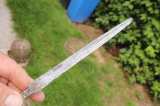 antike DREIKANTKLINGE verziert DREIKANT DOLCH KLINGE SEHR ALT