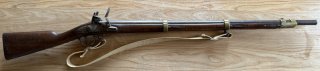 Original historische Steinschloß-Vorderlader-Muskete, System 1777/An IX), Rohr-Innen Ø: zirka 17mm