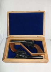 massive Nussbaumkassette für zwei Revolver Colt SAA 5,5"