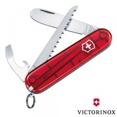 VICTORINOX Kindermesser "My first Victorinox" | abgerundete Klinge, Säge, Flaschenöffner, 84mm 45g