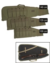 Gewehrtasche / Waffen Futteral Oliv 120cm m. Magazintaschen - Rifle Case abschließbar