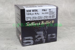 Sellier&Bellot .308 Win. FMJ 124gr. 8,0g 50 Stück 171318