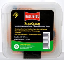 BALLISTOL Laufreinigungsschnur "FLEX CLEAN" > perfekt Kalibergenau für Pistole Büchse .50 AE 12,7mm