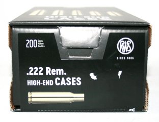 200 Stück NEUE RWS Hülsen .222 Rem. RUAG High End Cases Wiederladehülsen NEU Boxer ohne Zünder!