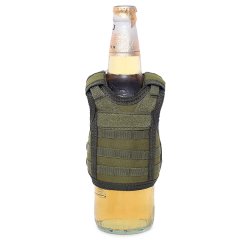 Mini Schutzweste für Bierflasche / Weinflasche / Thermosflasche - Oliv