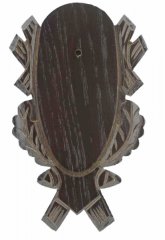 1 x Trophäenbrett EICHE 4 DUNKEL geschnitzt 18x9cm | Rehbock Trophäe Trohäenbrett Bockschild Geweih