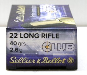 50 Stück / Schuss S&B .22 l.r. lfb KK Munition CLUB 40grs 2,6g LRN Blei Rundkopf 330 m/s Standard