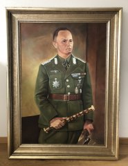 Ölgemälde Erwin Rommel Marschallstab Generalfeldmarschall Ölbild Wüstenfuchs Feldherr Feldmarschall