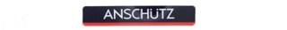 014910, ANSCHÜTZ, Aufkleber "ANSCHÜTZ" Schwarz/Rot, 7,1 cm x 1,5 cm, NEU