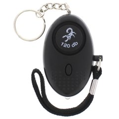 Scorpion Notfall Personen Alarm 120 db Schwarz mit LED Lampe + Batterie