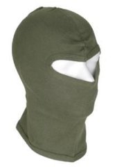 Sturmmaske / Balaclava / Sturmhaube - Oliv - 1 Loch - dünn - Baumwolle