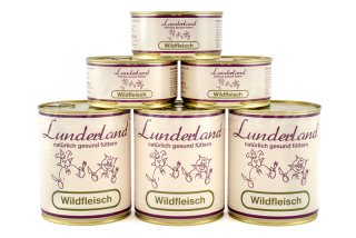 1 x 800g Lunderland WILDFLEISCH Hundefutter in der Dose 100% Fleisch vom Rotwild | Hund BARF