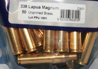 50 Stück NEUE PPU/PrviPartizan Langwaffenhülsen .338 Lapua Magnum (Boxerzündung)/Unprimed Brass#C421