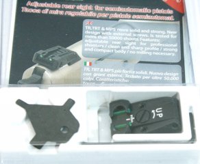 LPA KIMME Fibre-Optik 3-Dot GRÜN verstellbar für WALTHER Q5 SF Q4 Steel Frame 9mm Pistole Grüne Fibr