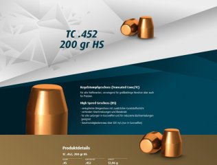 H&N Geschosse .452 TC HS 200gr. 500St. (.45ACP)