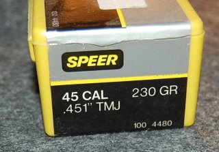 ***SPEER Geschosse 45 CAL 230Gr .451"TMJ 100St. #4480***