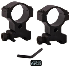 Optik Montage Wolf 30mm und 25,4mm Picatinny / Weaver Zielfernrohr Reddot RD hoch 6 X verschraubt