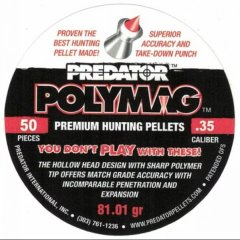 JSB Polymag Predator Diabolo Blei 9 mm .35 50 St. / Dose 5,25 Gramm (81,01 Grain) schwerer