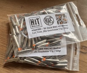 RWS Hit Geschosse 100 Stk 7mm, .284 9,1g - 140ge