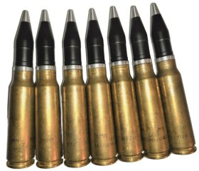 20 mm Vulcan Dekopatrone 20x102 mm Vulcan Deko Patrone 20 x 102 mm Dekomunition schwarz Geschoss